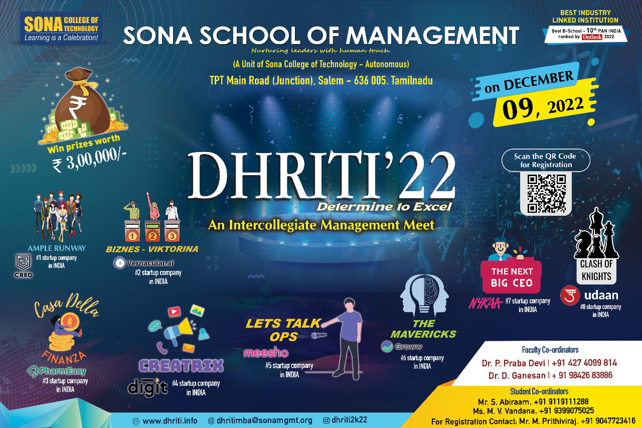 DHRITI 22 -Intercollegiate Management Meet on 9 Dec 2022