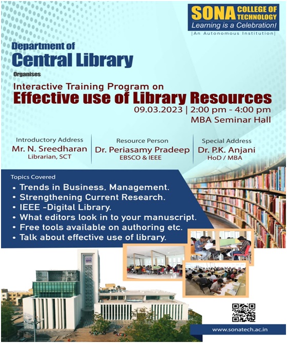 Effective use of Library Resources Training